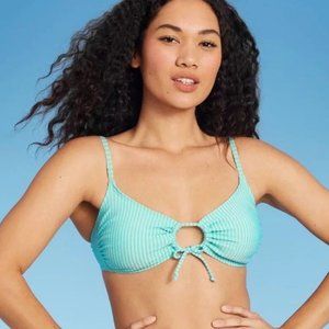 Xhilaration™ Seersucker Front Loop Bralette Bikini Top- NWT